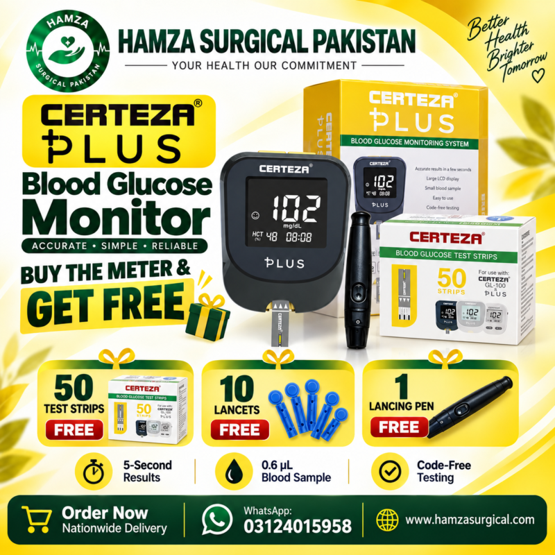 Certeza Plus Blood Glucose Monitor with 50 Strips