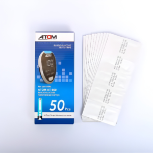 ATOM AT-600 Glucometer Test Strips – Pack of 50 Strips