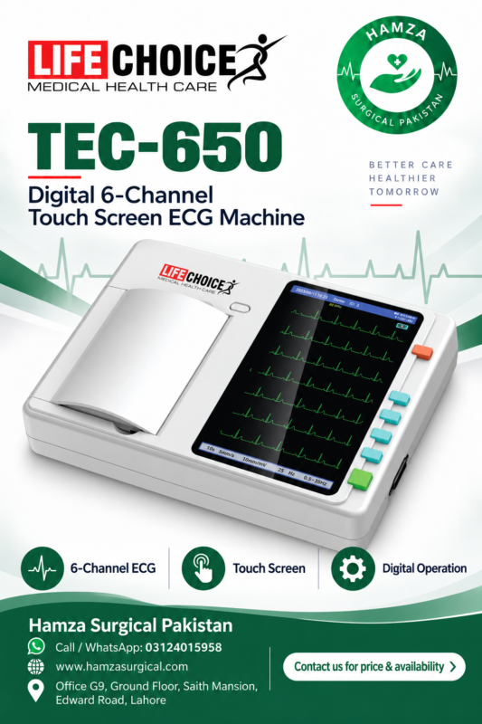 LifeChoice TEC-650 Digital 6-Channel Touch Screen ECG Machine
