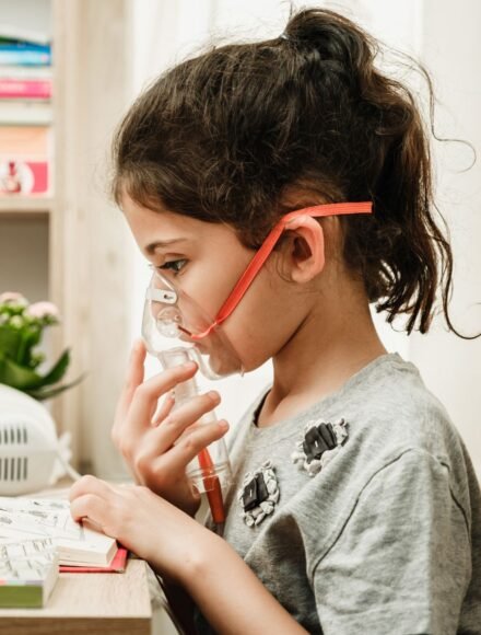 child getting nebulized