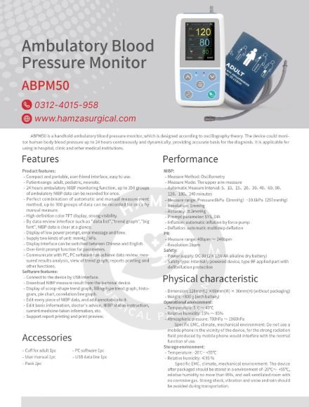 CONTEC ABPM-50 Ambulatory Blood Pressure Monitor