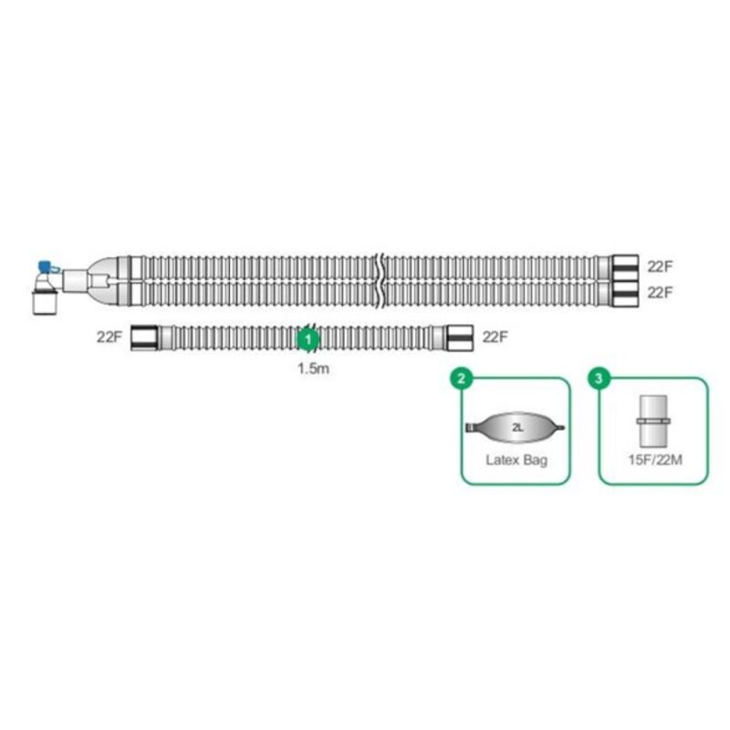 Besmed CT-16014 Patient Breathing Circuit (3 limbs)