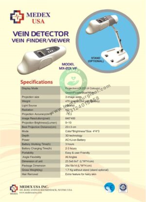 Medex MX-201 VF Vein Finder with Stand