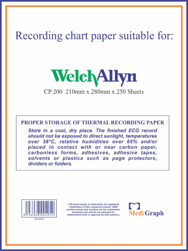 Welch Allyn CP 200 ECG Recording Paper