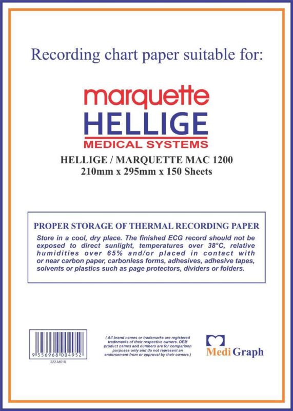 Marquette Hellige MAC 1200 Z-Fold ECG Paper