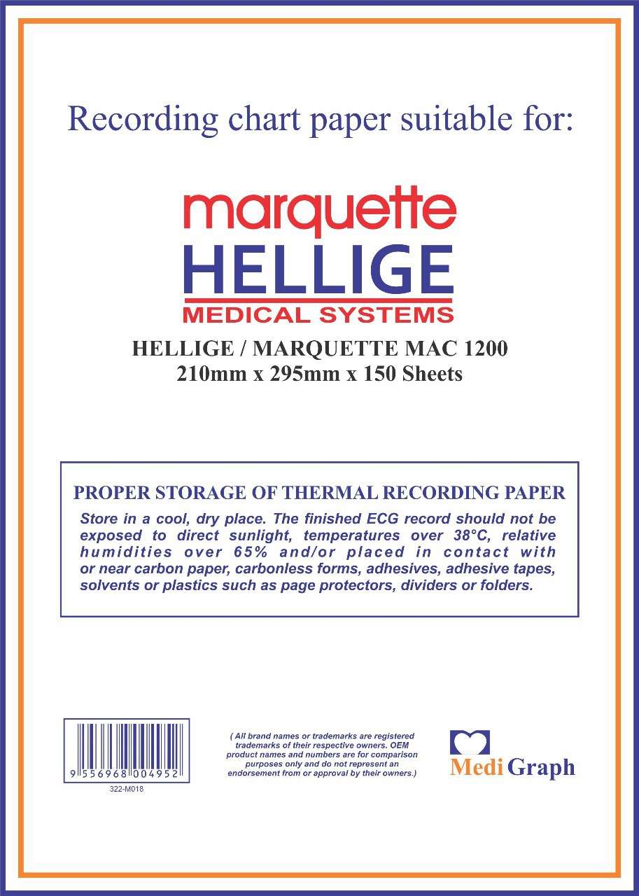 Marquette Hellige MAC 1200 Z-Fold ECG Paper Marquette Hellige MAC 1200 Z-Fold ECG Paper