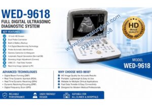 WELLD WED-9618 Full Digital Ultrasonic Diagnostic System – Portable Ultrasound Machine with 12 Inch HD Screen