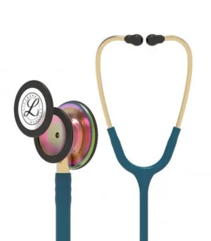 3M Littmann Classic III Stethoscope, 5807, Rainbow-Finish, CarribbeanBlue Tube, 27 in, 3 Each/Case