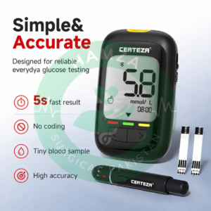 Certeza GL-110 Pro Glucometer with Bluetooth (Compatible with iCan App for iCan i6 Calibration)
